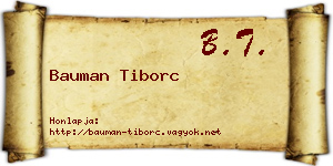 Bauman Tiborc névjegykártya